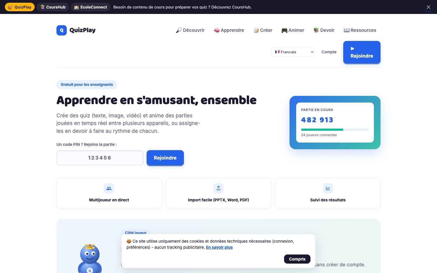 Aperçu de QuizPlay